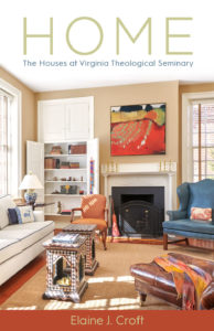 The cover of the book "Home," featuring a sunny living room with a white couch, blue armchair, and a large abstract painting with red and green.